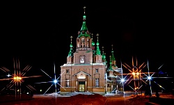 Архитектурное освещение Xрама Александра Невского в Челябинске